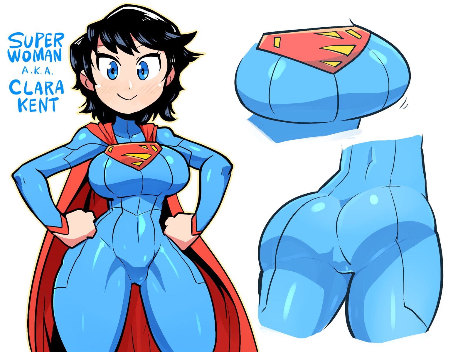 1girls, ass, big ass, big breasts, breasts, clara kent, cleavage, crap-man, dc, dc comics, female, female only, genderswap, large breasts, rule 63, solo, superheroine, superman (series), superwoman