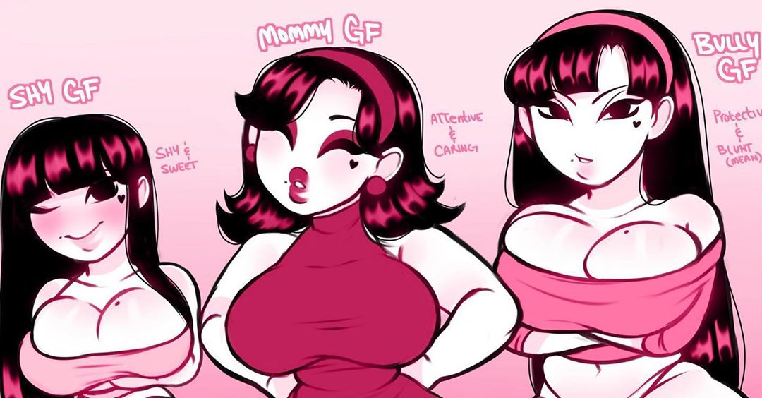 <3, 3girls, beauty mark, big lips, bimbo, bob cut, breasts, bully, bully (cinnabus), busty, cinnabus, cleavage, eyeshadow, female, female only, halter top, lipstick, makeup, milf, mole on breast, mommy (cinnabus), multiple females, multiple girls, original, original character, original characters, panties, shy, shy gf (cinnabus), sona (cinnabus), thong, voluptuous, wink