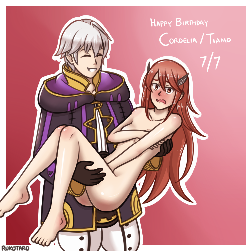 1boy 1girls bare_legs barefoot blush blushing breasts bridal_carry carrying carrying_another carrying_partner carrying_position closed_eyes clothed_male clothed_male_nude_female clothed_on_nude completely_naked completely_nude completely_nude_female cordelia_(fire_emblem) covering covering_breasts covering_crotch covering_nipples covering_pussy covering_self embarrassed embarrassed_nude_female female fire_emblem fire_emblem_awakening hand_on_back hand_on_thigh long_hair looking_at_viewer male naked naked_female nude nude_female nude_female_clothed_male only_one_naked open_mouth red_eyes red_hair robin_(fire_emblem) robin_(fire_emblem)_(male) rukotaro small_breasts smiling very_long_hair