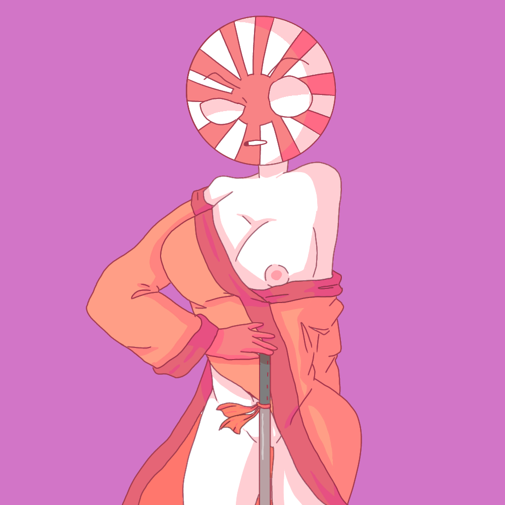 big_breasts breasts countryhumans countryhumans_girl female japanese_clothes japanese_empire_(countryhumans) japanese_flag jojofan_alsoch katana red_gloves solo_female tagme