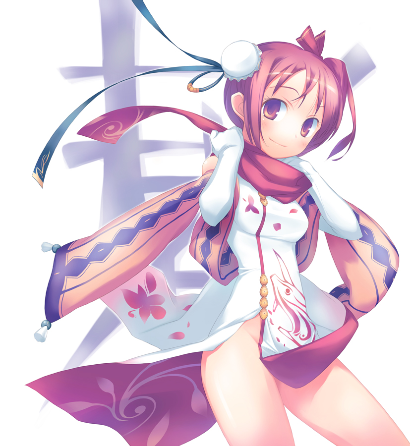 china_dress chinadress chinese_clothes elbow_gloves gloves nanakusa no_panties scarf