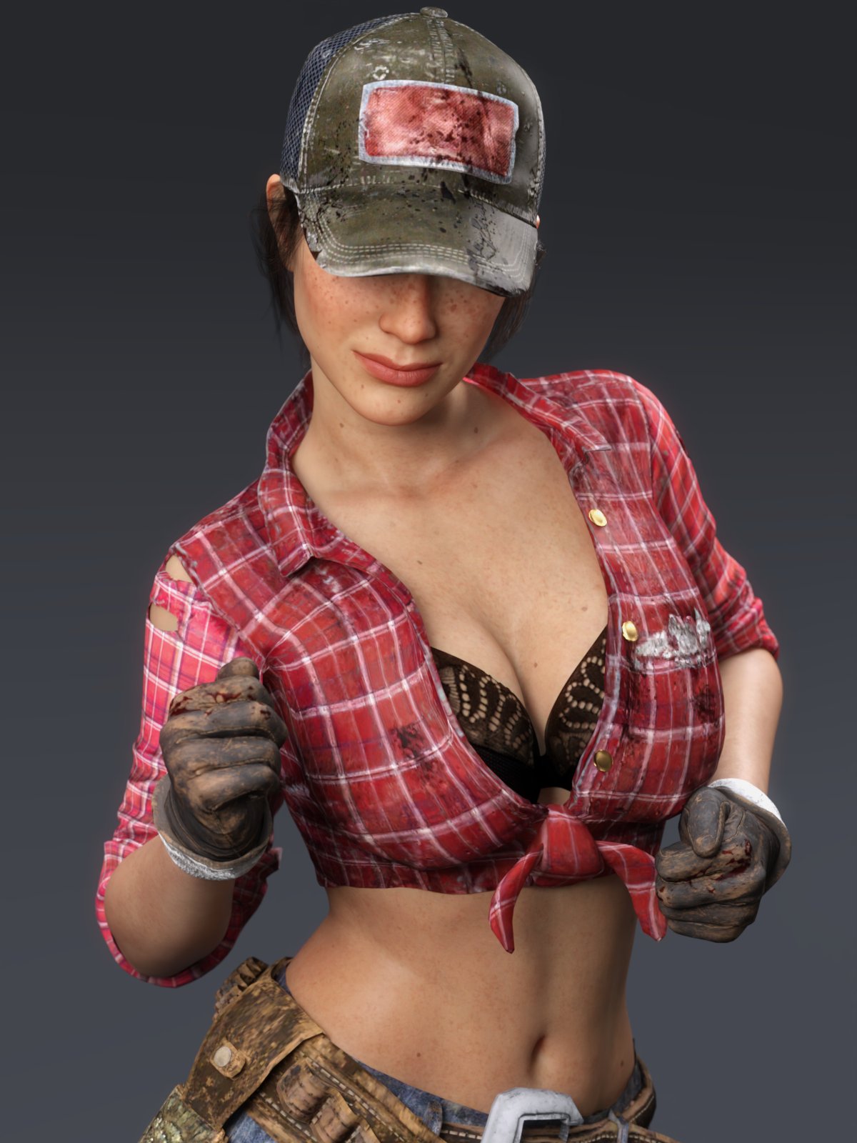 1girls, 3d, 3d (artwork), 3d model, abigail briarton, big breasts, breasts, call of duty, call of duty black ops 2, call of duty zombies, cap, cleavage, female, female focus, female only, gloves, hat, misty (cod-bops-2), skimpy clothes, word2
