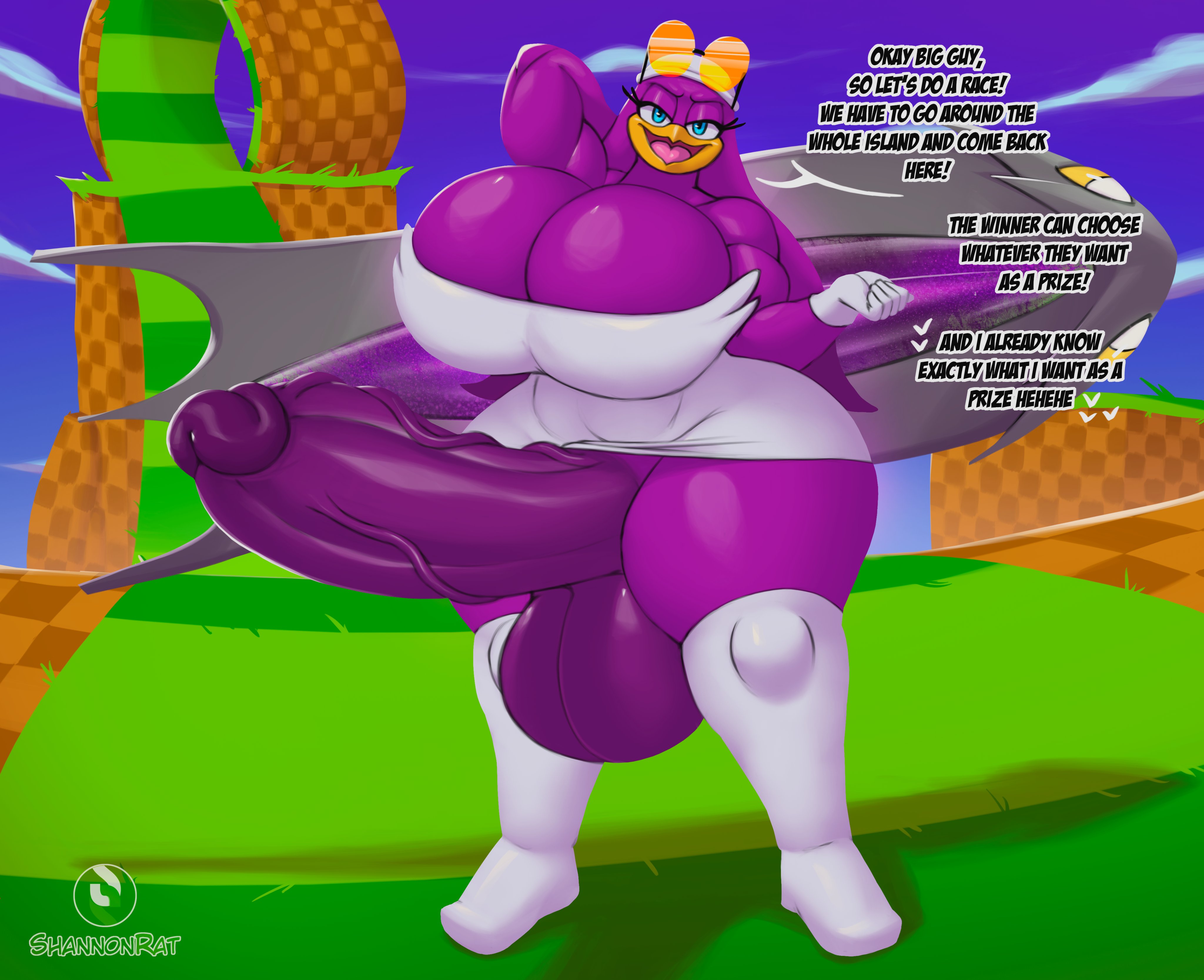 1futa, anthro, big dick, big penis, futa only, futanari, huge cock, intersex, jovi cap, penis, penis focus, purple body, shannon rat, sonic (series), wave the swallow