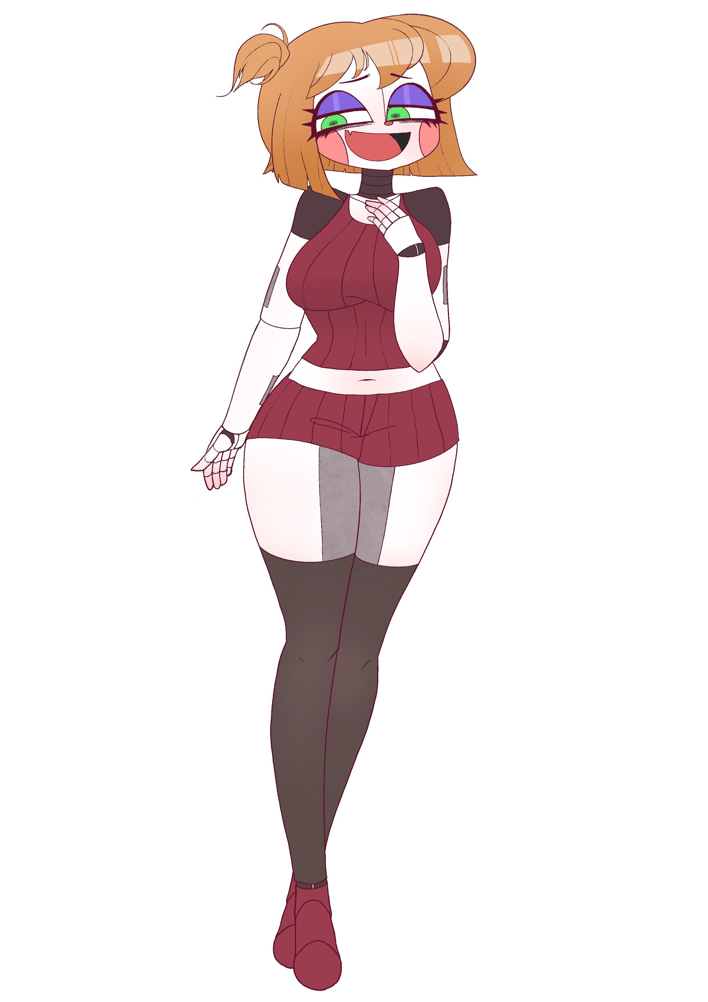 1girls, baby (fnafsl), blush, breasts, circus baby, circus baby (fnaf), female, female only, five nights at freddy's, five nights at freddy's: sister location, ginger, hss dada, realistic proportions, red socks, reddit, small breasts, socks, solo, stockings, tagme, thighs