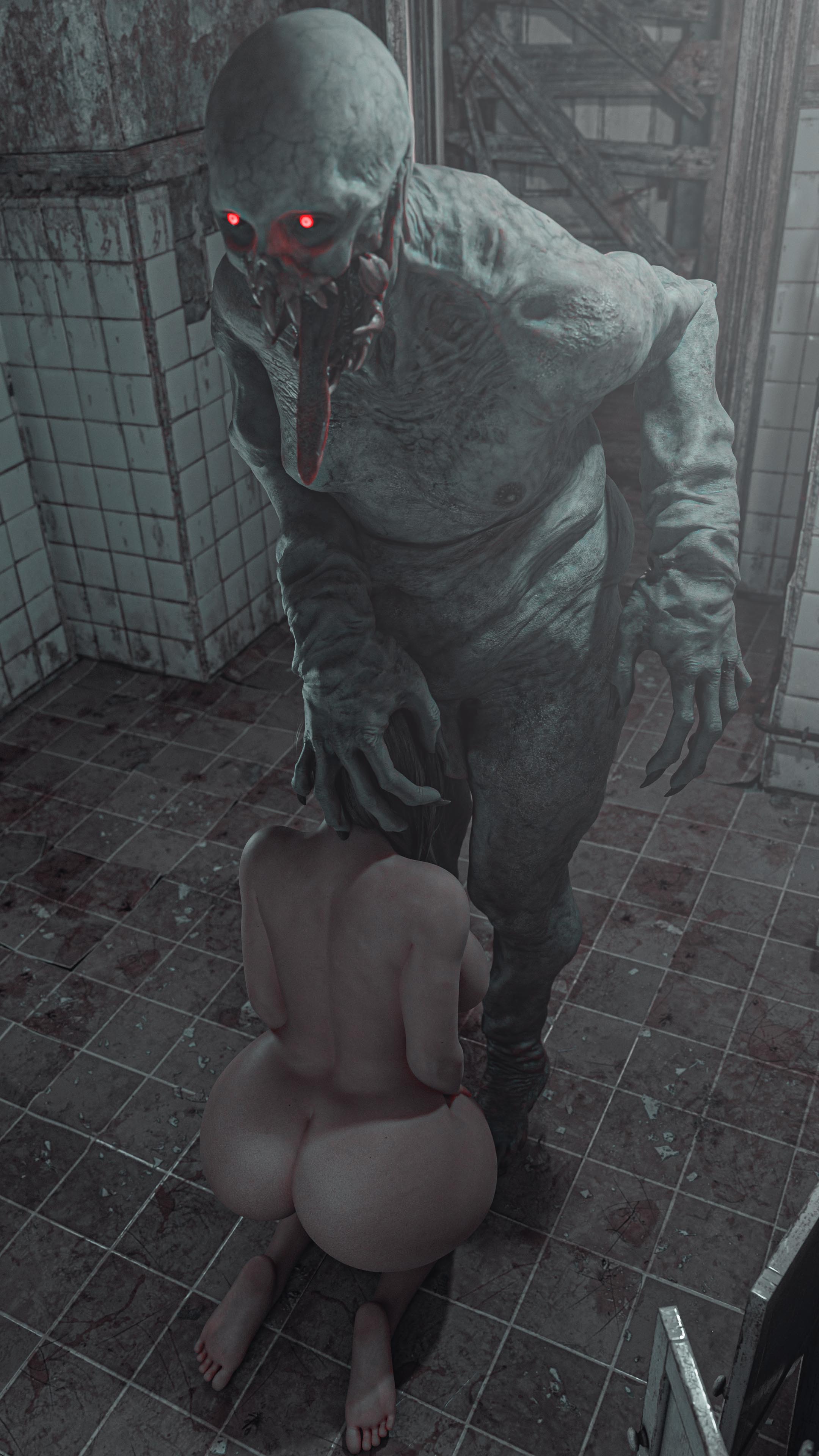 1boy, 1girls, 3d, ass, big areola, big ass, big breasts, big butt, big nipples, big penis, big thighs, blender, blender cycles, breasts, censored, female, interspecies, male, mia winters, monster, monster cock, monster on female, penis, regenerador, resident evil, resident evil 4, resident evil 4 remake, resident evil 8: village, sole female, sole male, spread legs, zikielelel