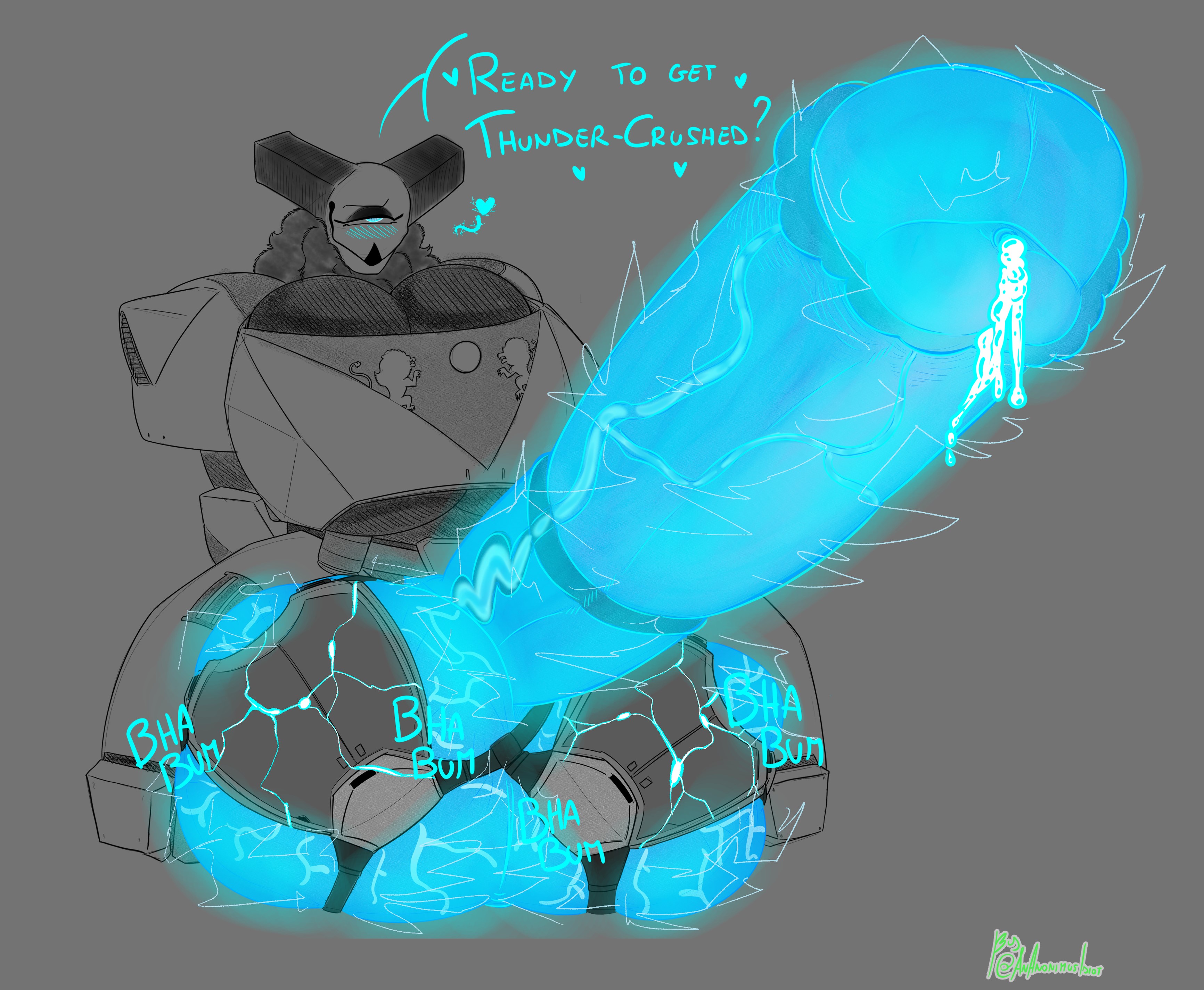 1 eye, 1futa, ananonimusidiot, armor, balls, big breasts, big thighs, blue eyes, blue penis, blush, breasts, breasts bigger than head, bungie, cleavage, corrine (naughty skeleton), destiny (game), destiny 2, dripping precum, futa only, futanari, glowing balls, glowing genitalia, glowing penis, guardian (destiny), heart, horsecock, horsecock futa, huge balls, huge breasts, huge cock, huge thighs, hyper, hyper balls, hyper genitalia, hyper penis, intersex, large balls, large breasts, large penis, large thighs, leaking, leaking precum, penis, precum, precum drip, solo, solo futa, spoken heart, testicles, text, thick, thick legs, thick thighs, thighs, titan (destiny), vein, veins, veiny penis, voluptuous, voluptuous futa