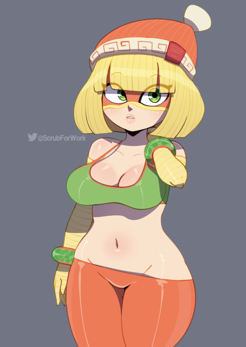 1girls, 2020, arms (game), arms behind head, ass, belly button, big ass, big breasts, big butt, blonde hair, bob cut, breasts, busty, cameltoe, cleavage, clothing, eyebrows visible through hair, female, female only, gloves, green eyes, grey background, hair, hair over eyes, hat, hourglass figure, large breasts, light skin, light-skinned female, lips, looking at viewer, mask, midriff, min min (arms), nintendo, pale skin, pale-skinned female, pants, partially clothed, pussy, pussy peek, short hair, solo, solo female, somescrub, sports bra, standing, super smash bros., super smash bros. ultimate, tank top, teenager, thick thighs, twitter, twitter username, watermark, white skin, wrist cuffs, yoga pants