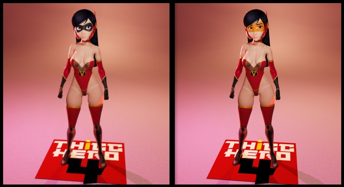 1girls, 3d, black fur, clothed, crisisbeat, disney, female, pixar, smooth skin, superheroine, the incredibles, thicc hero 4, violet parr, voluptuous