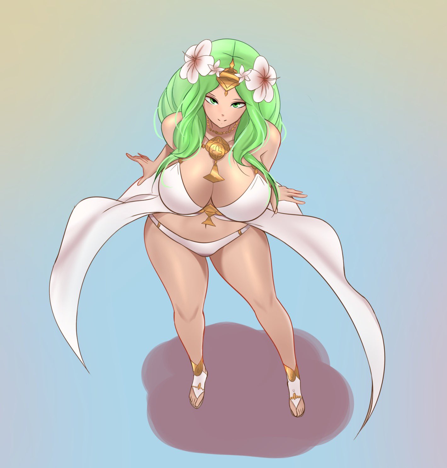 big breasts, breasts, female, female only, fire emblem, fire emblem heroes, fire emblem: three houses, green eyes, green hair, jaxartdump, long hair, mature female, milf, nintendo, rhea (fire emblem), solo, solo female, solo focus