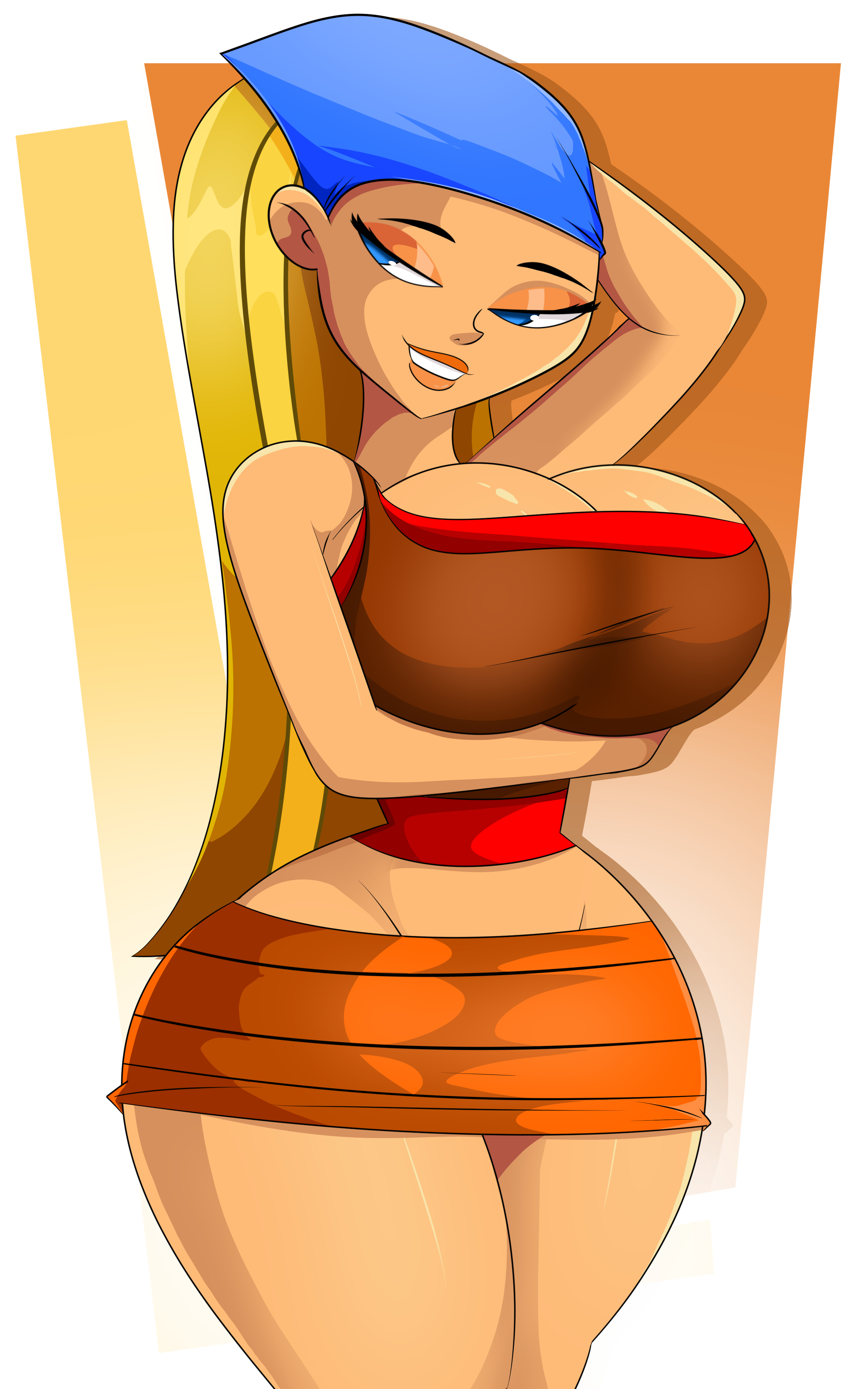 big breasts, blonde hair, blue eyes, breasts, female, female only, lindsay (tdi), long hair, solo, solo female, solo focus, sonson-sensei, total drama island