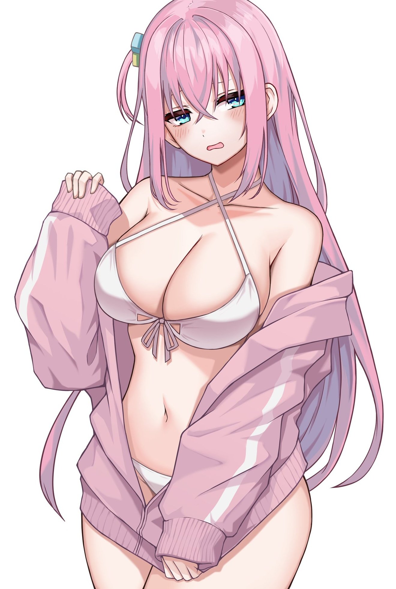 1girls, bocchi the rock!, female, gotou hitori, kushinaka, underwear