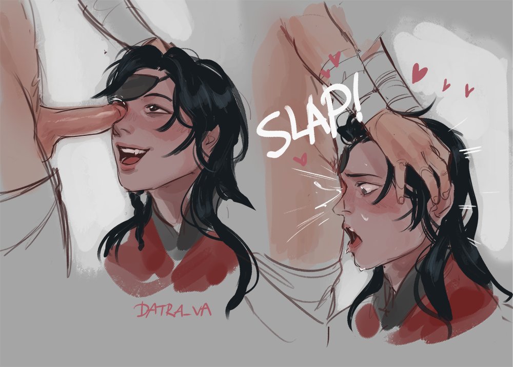 2boys, artist request, datra va, eye fucking, eye penetration, gay, guro, heaven official's blessing, hua cheng, lobotomy, male, skull fucking, text, xie lian, yaoi