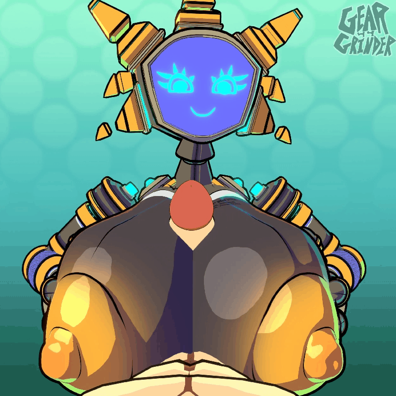 1boy, 1girls, 3d, android, animated, areola, big, big breasts, body, boobjob, breasts, eleanor (geargrinder44), eyes, face, female, fembot, floating, geargrinder44, gif, gif version, glowing, gynoid, head, huge, human, humanoid, interspecies, lap, lead, loop, male, metallic, nipples, object, on, paizuri, pov, puffy, robot, robotic, screen, screen face, sounds, squeezing, squish, titjob, tv, wet, yellow