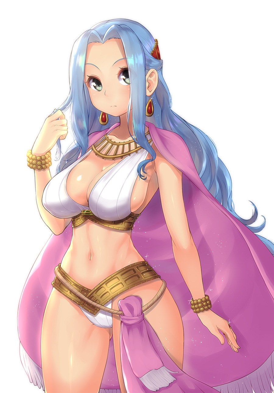 1girls, big breasts, blue hair, blue-haired female, breasts, female, female only, magister (bigbakunyuu), nefertari vivi, one piece, wide hips