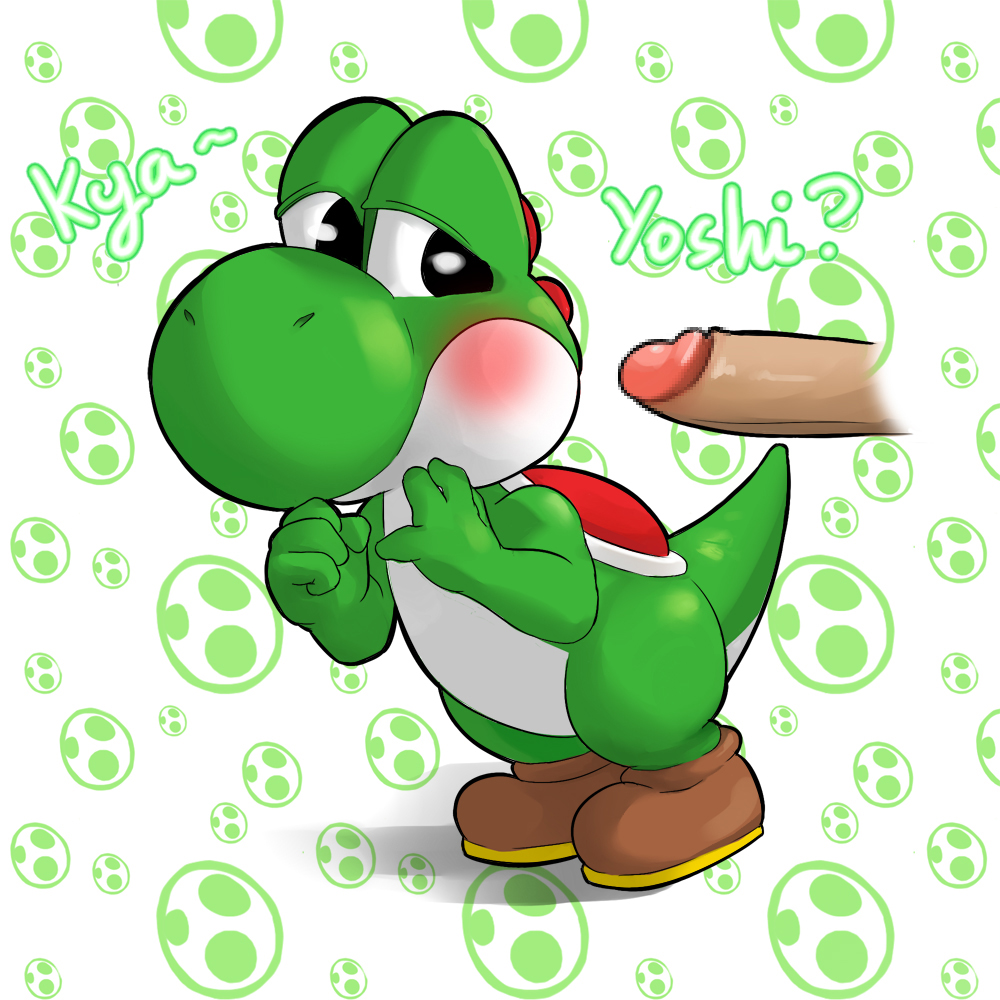 2boys anthro color disembodied_penis erection foreskin foreskin_folds humanoid_penis intact interspecies male male_only mario_(series) mosaic_censoring nintendo partial_male penis retracted_foreskin shiroisora smooth_penis smooth_skin toony uncut unknown_gender yoshi yoshi's_island