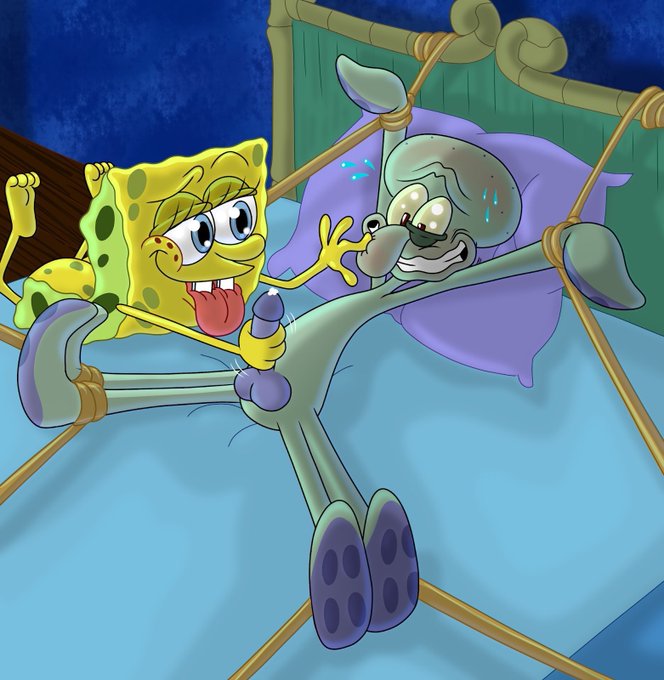 cephalopod edging gay handjob jerking male male_only masturbation nightmare_fuel octopodiform octopus orgasm_denial sea_sponge small_dom_big_sub smooth_skin spongebob_squarepants spongebob_squarepants_(character) squidward_tentacles tease tease_and_denial teasing