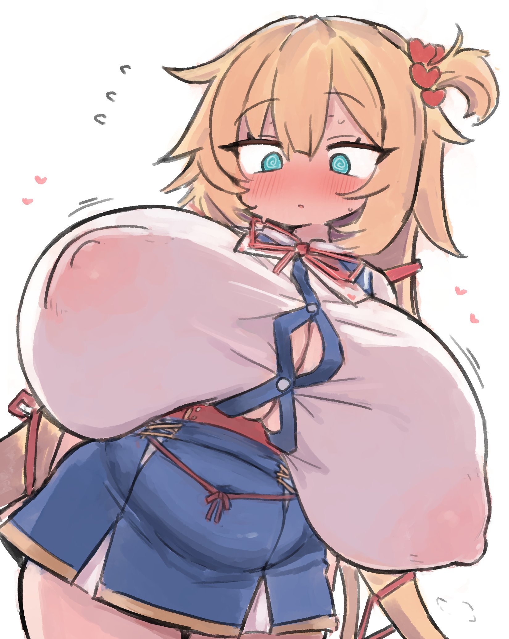 1girls, akai haato, female, hiyasaka001, hololive, hololive gen 1, hololive japan, huge breasts, massive breasts, nipples visible through clothing, virtual youtuber