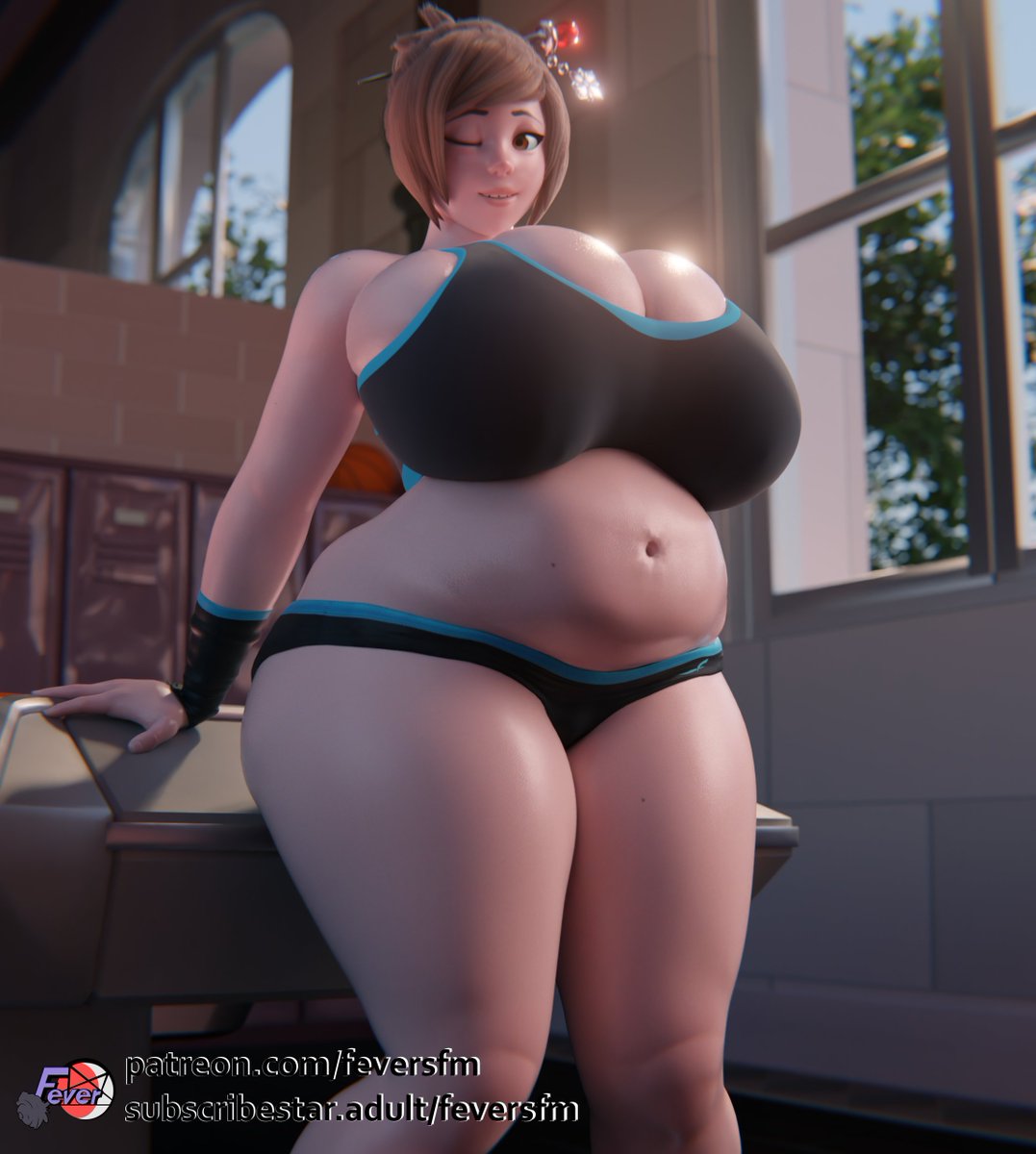 1girls, 3d, 3d (artwork), big breasts, blizzard entertainment, breasts, brown hair, brown-haired female, brunette, brunette female, chubby, chubby female, clothed, clothed female, feversfm, large boobs, large breasts, light skin, light-skinned female, looking at viewer, mei (overwatch), overwatch, overwatch 2, scrag boy (model), scrag mei, thick thighs, thighs