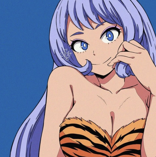 1girls, 2010s, artist signature, bikini, blue background, blue eyes, blue hair, blue-haired female, breasts, cleavage, eyebrows, female, female only, hair, hand on hair, large breasts, looking at viewer, my hero academia, nejire hado, smile, solo