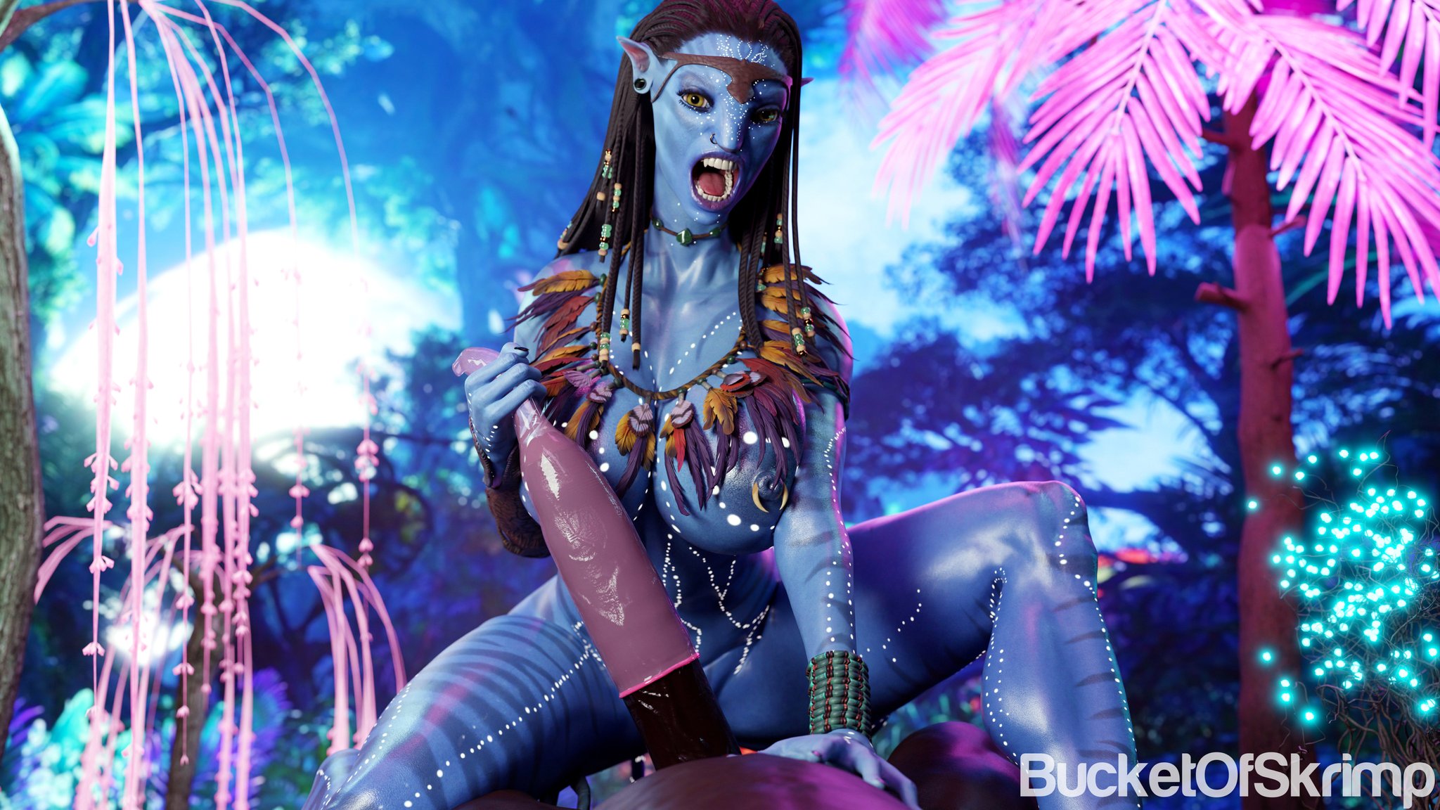1boy, 1boy1girl, 1girls, 3d, alien, alien girl, alien humanoid, alien/human, avatar, avatar: fire and ash, avatar: the way of water, big ass, big breasts, big thighs, blue body, blue skin, blue-skinned female, breasts, bucketofskrimp, condom, curvaceous, curvy, curvy figure, dark-skinned male, female, hips, hourglass figure, huge ass, huge breasts, huge thighs, human, human on humanoid, humanoid, interspecies, large ass, large breasts, large thighs, legs, male, male/female, mature, mature female, na'vi, neytiri, non-human, removing condom, slim waist, straight, thick, thick hips, thick legs, thick thighs, thighs, voluptuous, waist, wide hips
