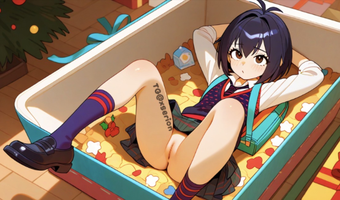 ai generated, female, in box, marvel, naked, naked male, nude, nude female, peni parker
