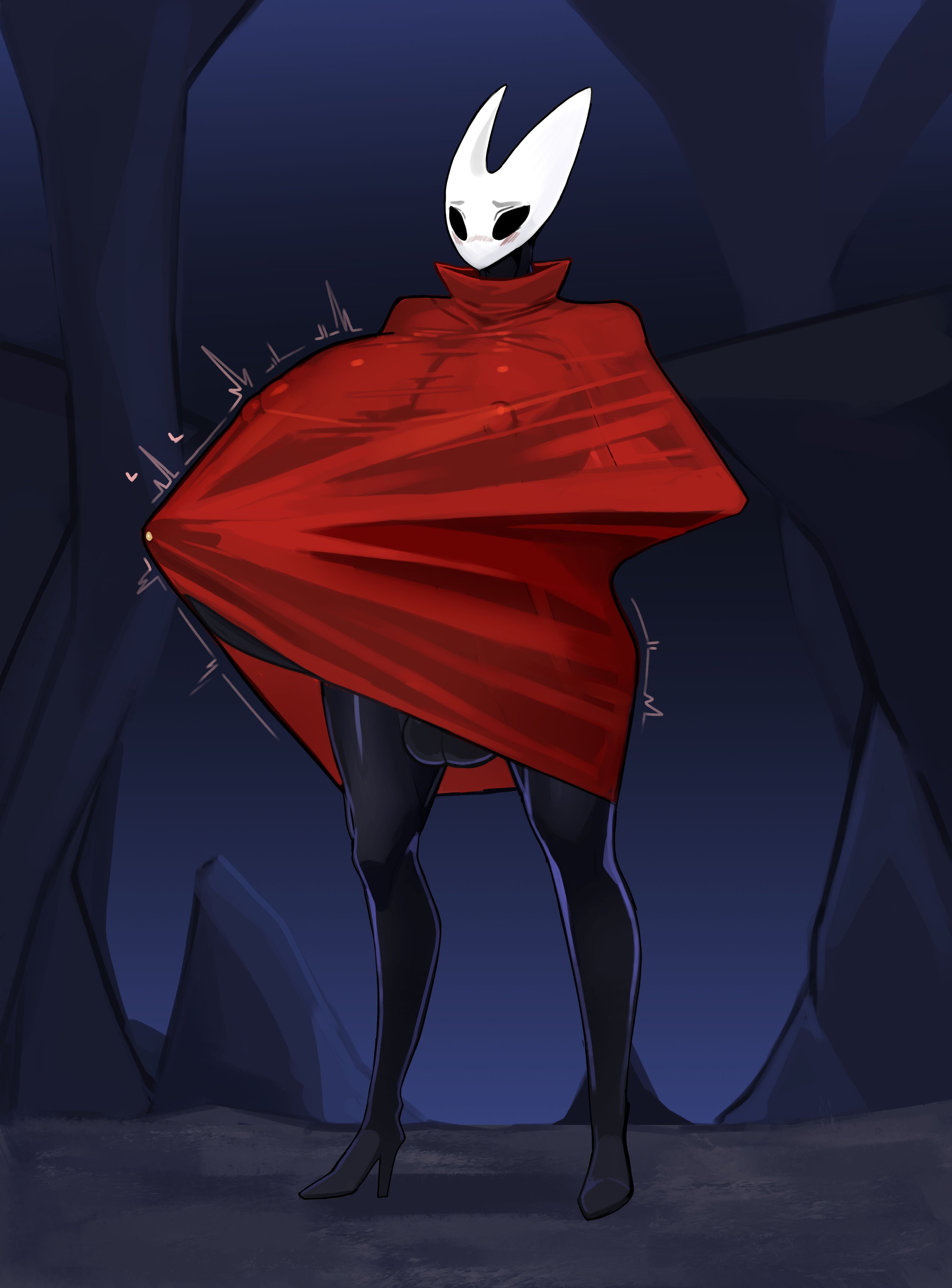 1futa, anthro, balls, futanari, glowing, glowing genitalia, hollow knight, hollow knight: silksong, hornet (hollow knight), omega processor (artist), penis, platinum1945