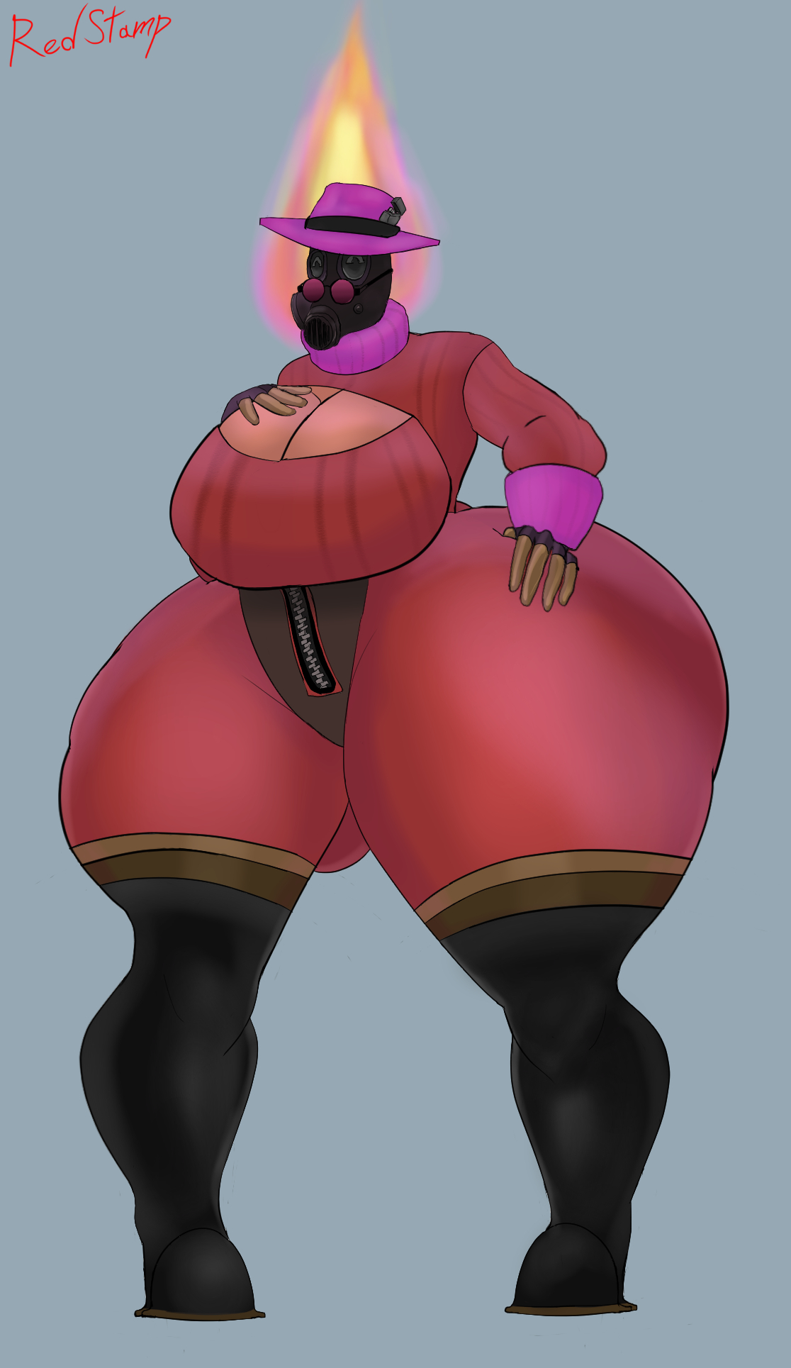 1girls, akiva, ass, big ass, big breasts, big butt, blue background, boob window, bottom heavy, breasts, cleavage, faceless female, female, female only, fempyro, full body, gas mask, hips, huge ass, huge breasts, huge butt, human, human only, humanoid, hyper, hyper ass, hyper butt, large ass, large breasts, large butt, latex, latex suit, no face, pyro, pyro (team fortress 2), rule 63, simple background, solo, solo female, standing, sunglasses, team fortress 2, thick, thick ass, thick thighs, thigh gap, thighs, video games, wide hips, zipper