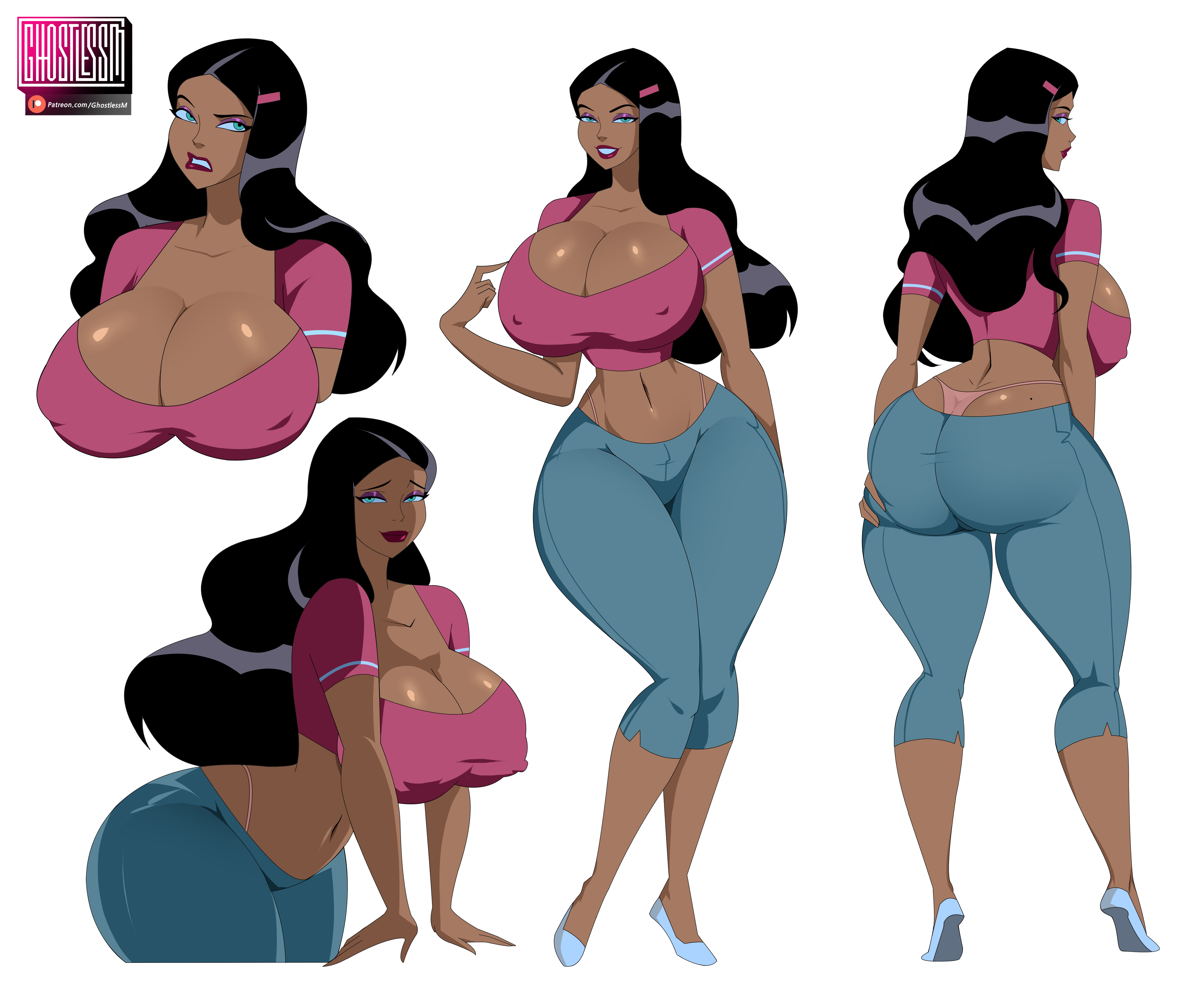 1girls, alternate version available, ass, ass grab, big ass, big breasts, big thighs, blue eyes, breasts, bust, busty, busty female, chest, cleavage, curvaceous, curvy, curvy figure, danny phantom, dark skin, dark-skinned female, digital media (artwork), disgusted, female, ghostlessm, hips, hispanic, hourglass figure, huge ass, huge breasts, huge thighs, jeans, large ass, large breasts, large thighs, legs, lipstick, midriff, midriff baring shirt, nickelodeon, panties, pants, paulina sanchez, shoes, sideboob, slim waist, smile, tan body, tan skin, tan-skinned female, thick, thick hips, thick legs, thick thighs, thighs, voluptuous, waist, wide hips, wide thighs