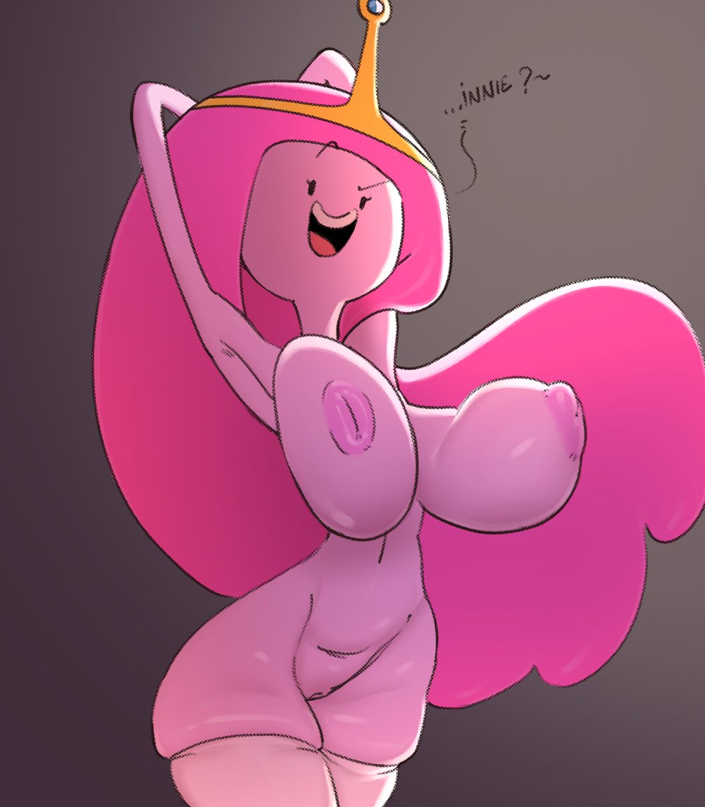 1girls, adventure time, areolae, big breasts, breasts, cartoon network, female, female focus, female only, huge breasts, inverted nipples, looking at viewer, nipples, nude, nude female, pink hair, pink skin, pokachu (artist), princess bubblegum, pussy, talking to viewer