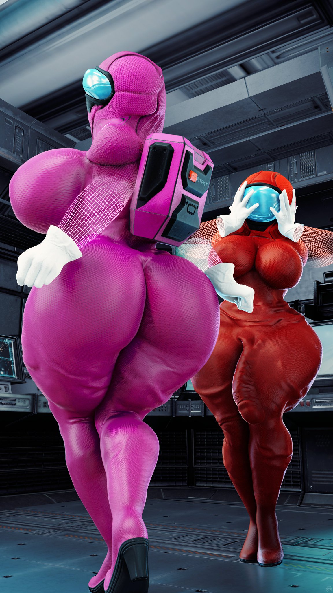 1futa, 1girls, 3d, 3d (artwork), among us, areolae visible through clothing, bodysuit, bubble butt, bulge, bulge through clothing, bulge under clothes, cameltail, child bearing hips, clothed female, clothing, curvaceous female, detailed bulge, futa with female, futanari, hourglass figure, huge areolae, huge ass, huge breasts, huge cock, huge nipples, huge penis, jarri34, large areolae, large ass, large breasts, large nipples, large penis, looking back, nipples visible through clothing, skin tight, skindentation, standing, thick thighs, tight clothes, tight clothing, tight fit, toned, toned female, video game, video game character, video game franchise, wide hips