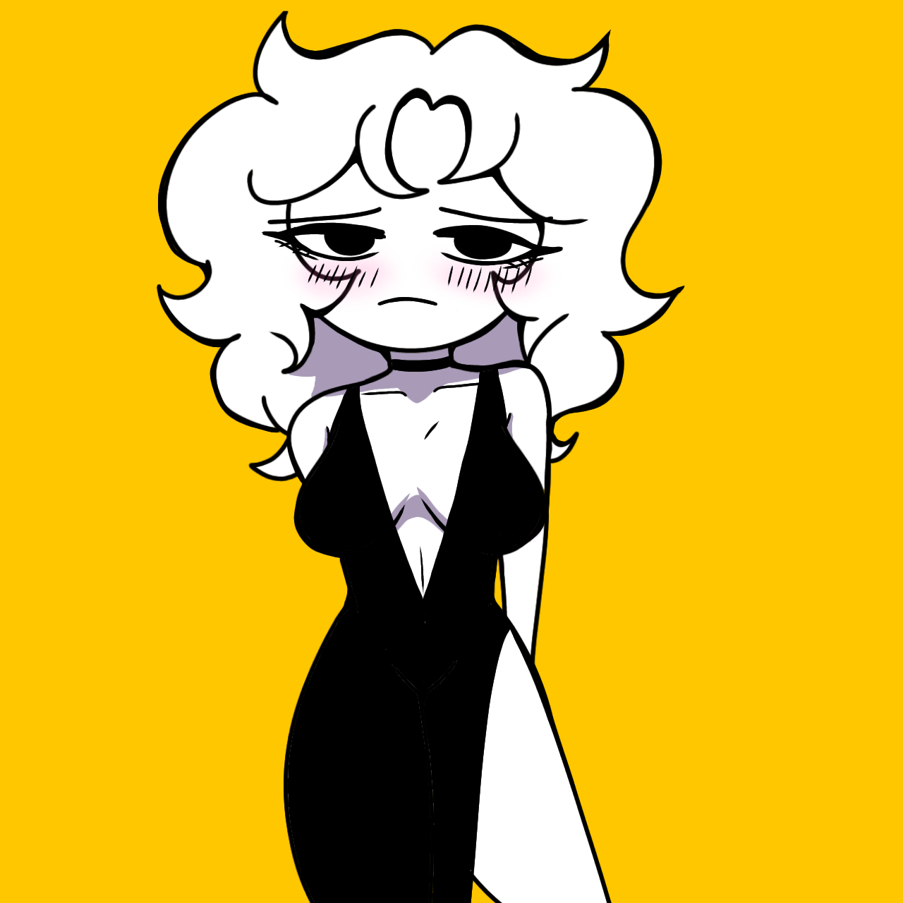 beaniebearz, black dress, long hair, shy, youtube, youtuber, youtuber girl