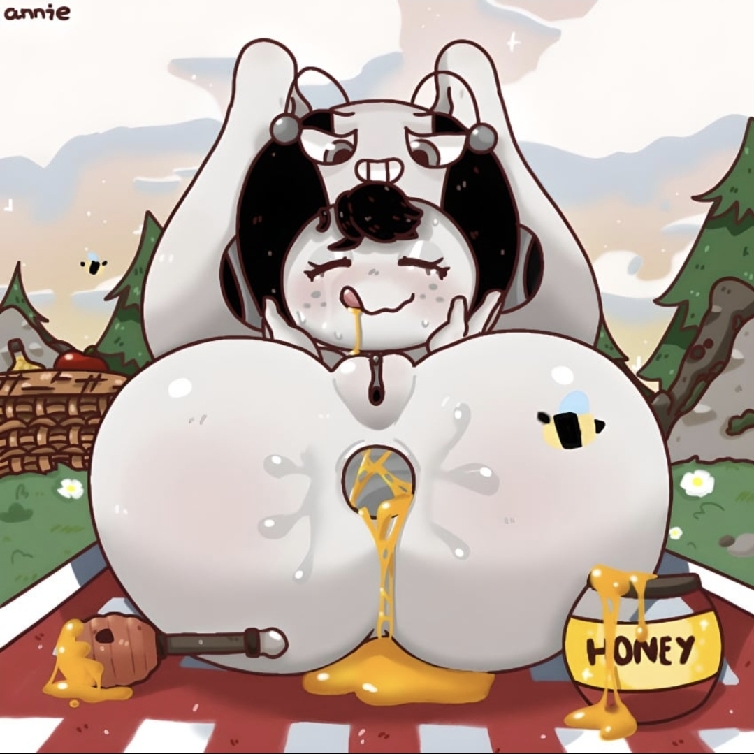 adult female, anniebs, anus, anus focus, archvillain bea (brawl stars), ass, bea (brawl stars), big ass, brawl stars, closed eyes, dat ass, enjoying, fat ass, female, freckles, gaping, gaping anus, helmet, honey, large ass, pale skin, pussy, smile, solo, tongue, tongue out, white body, white skin