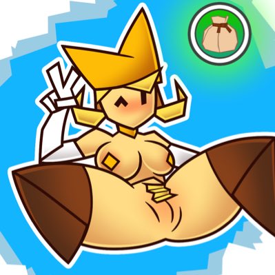 2020 big_ass female female_only mario_(series) medium_breasts olivia_(paper_mario) paper paper_mario paper_mario:_the_origami_king papercraft peace_sign pubic_hair simple_background sloottereo spread_legs v yellow_hair