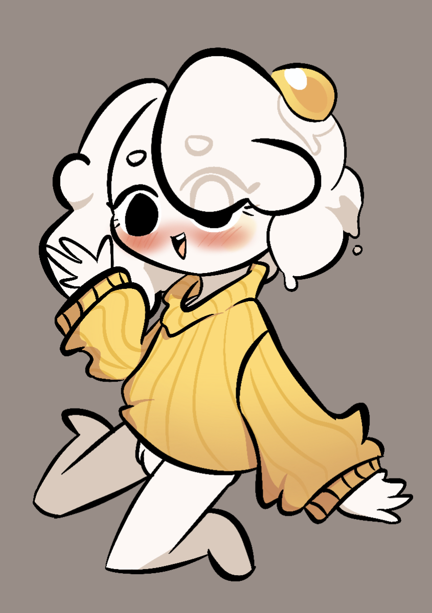 1girls alternate_version_available anthro blush chibi egg egg_(lemyawn) lemyawn