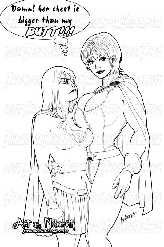 2girls breast_envy dc dc_comics huge_breasts nebaroth power_girl supergirl superman_(series)