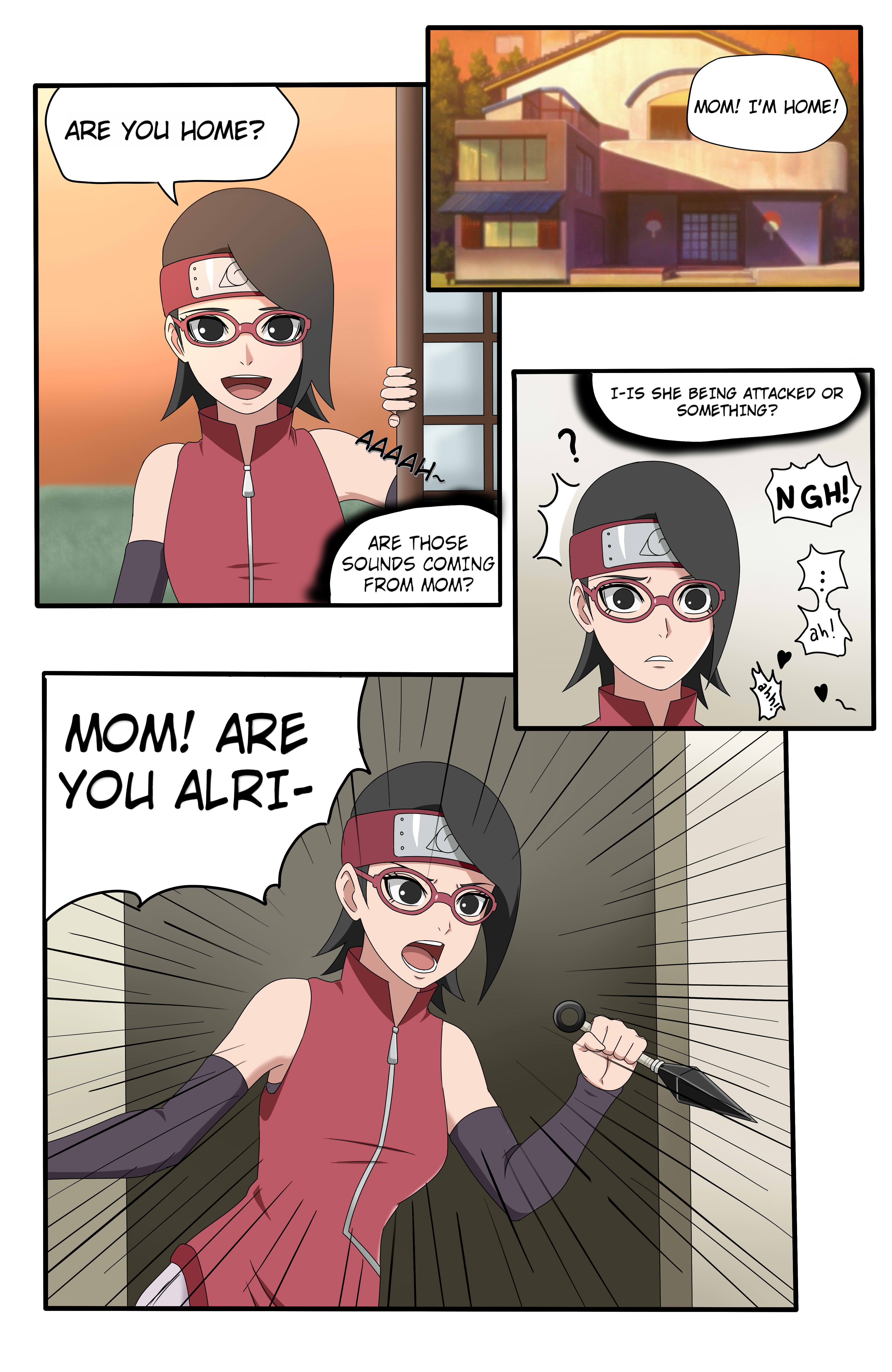 boruto: naruto next generations, clothing, comic, doujinshi, female, ggc, glasses, naruto, sarada uchiha, yuri