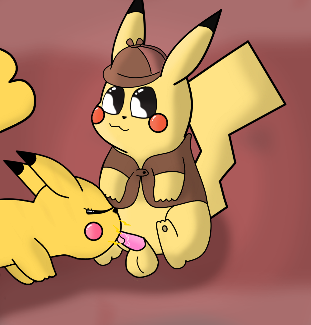 balls detective_pikachu detective_pikachu_(series) dstitan duo electric fellatio female feral genitals happy male nintendo oral penile penis pikachu pink_background pokémon_(species) pokemon sex simple_background sitting straight video_games wet