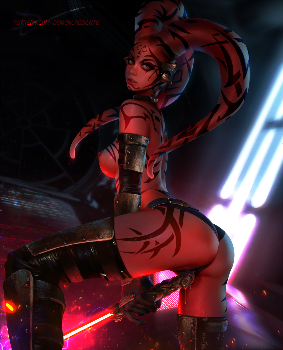 1girls, alien girl, ass, breasts, bubble ass, bubble butt, darth talon, demonlorddante, evil, female, female only, large breasts, lightsaber, orange eyes, realistic, red lightsaber, red skin, sith, star wars, thighhigh boots, twi'lek, voluptuous