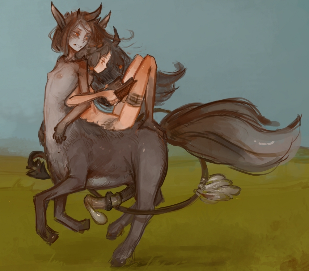 1futa, 1girls, animal genitalia on humanoid, areolae, breasts, casual nudity, centaur, condom, condom filling, condom on penis, cum, cum in condom, dickgirl, erect nipples, erection, female, futanari, horsecock, horsecock on humanoid, intersex, monster girl, nipples, penis, puffy nipples, small breasts, syvaron, tail sex, tailjob, taur, wholesome