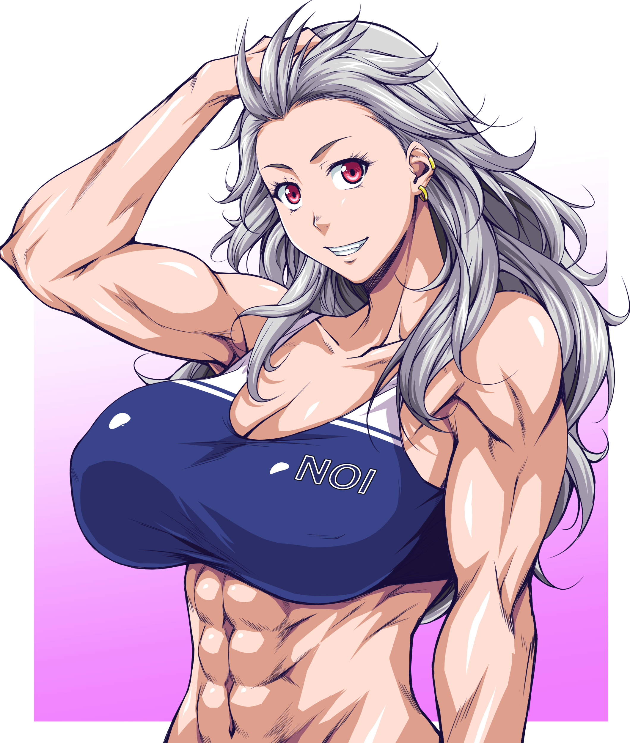 anime style, big breasts, breasts, dorohedoro, female, female focus, female only, kimura naoki, long hair, noi (dorohedoro), solo, solo female, solo focus