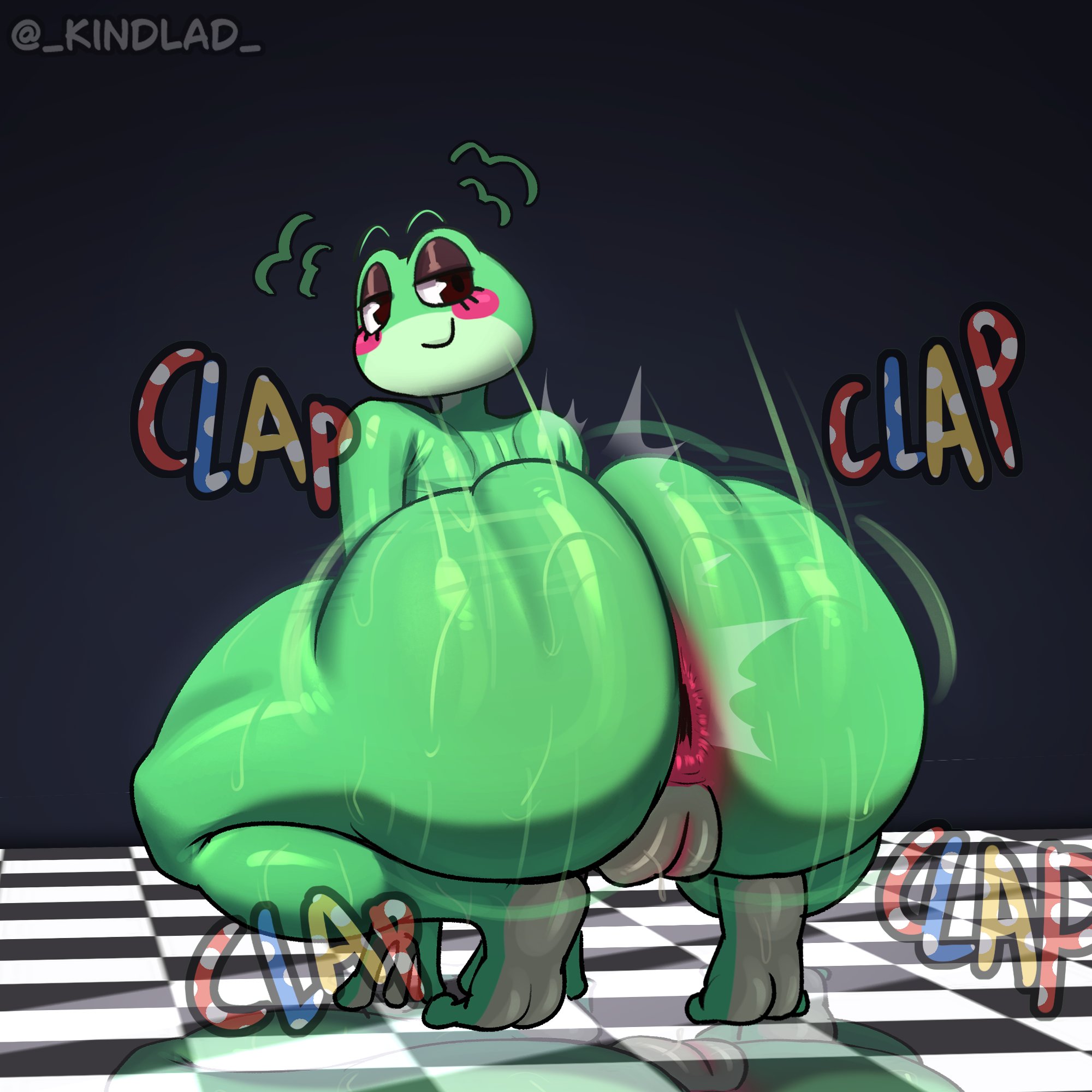 1furry, 1girls, 2026, anal, anal invitation, anal suggest, anus, ass, ass clapping, ass focus, asshole opened wide, blushing, clapping ass, clapping cheeks, female, female only, frog girl, furry, furry female, furry only, gaping, gaping anus, horny, horny female, imminent anal, imminent sex, kindlad, looking at viewer, looking back, looking pleasured, musk, musk clouds, posing, posing for the viewer, ribbit (the amazing digital circus), solo, sweat, sweatdrop, sweating, sweaty, the amazing digital circus, twerking