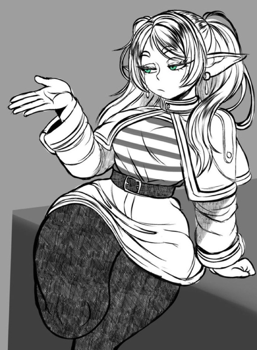 1girls, big ass, big thighs, elf, elf female, elf girl, female, female only, frieren, frieren beyond journey's end, huge ass, huge thighs, kwalker1009
