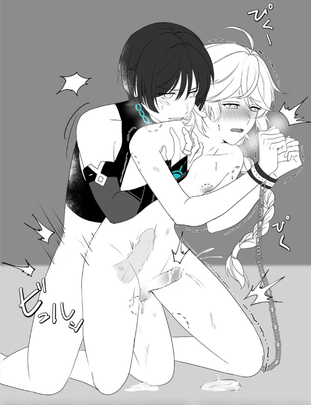 2boys, aether (genshin impact), anal, anal insertion, anal orgasm, anal penetration, anal sex, bite, bite mark, bite mark on shoulder, bite marks, blush, blush lines, blushing, dominant male, gay, gay anal, gay domination, gay male, gay sex, genshin impact, hard penis, hard sex, hardcore, hardcore sex, male, nipples, pounding, pounding ass, pounding butt, precum, precum drip, precum string, scaramouche (genshin impact), submissive male, wanderer (genshin impact), x-ray, x-ray view