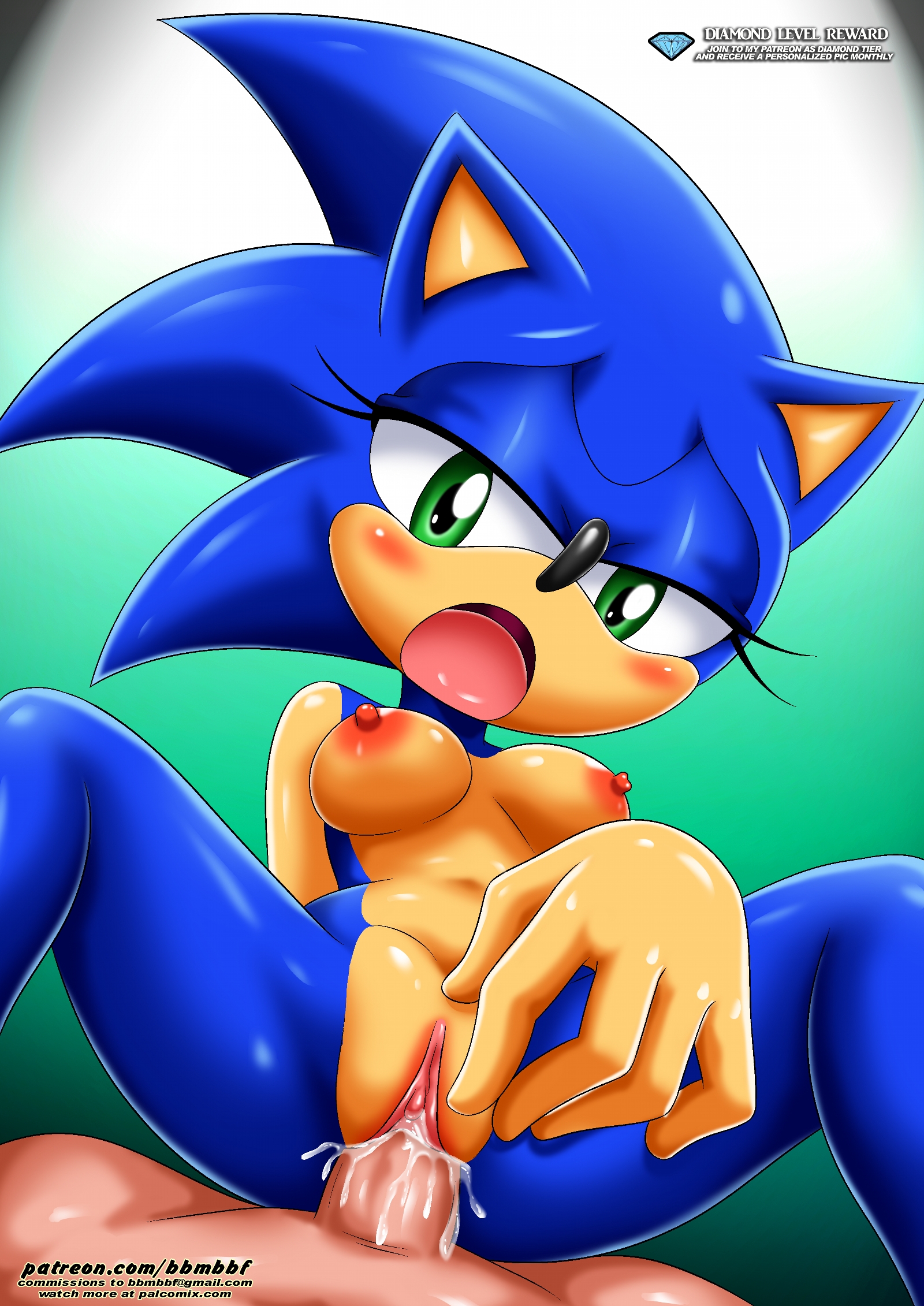 1girls, 5 fingers, bbmbbf, blue fur, blush, blush stickers, blushing, breasts, clitoris, cowgirl position, cum, cum in pussy, cum inside, diamond level, erect nipples, female, female focus, female orgasm, female penetrated, genderswap, genderswap (mtf), green eyes, hi res, human, human on anthro, male, male human/female anthro, male on anthro, male penetrating, male pov, male/female, medium breasts, moaning, moaning in pleasure, mobius unleashed, nipples, nude, orgasm, orgasm face, palcomix, partial male, pietros secret club, pinup, pov, pov eye contact, pussy, rule 63, sega, sex, sonic (series), sonic the hedgehog, sonic the hedgehog (series), sonique the hedgehog, vagina, vaginal penetration, vaginal sex