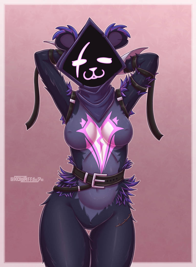 :3, breasts, female, fortnite, fortnite: battle royale, furry, nipples visible through clothing, raven team leader, raven team leader (fortnite), thick thighs