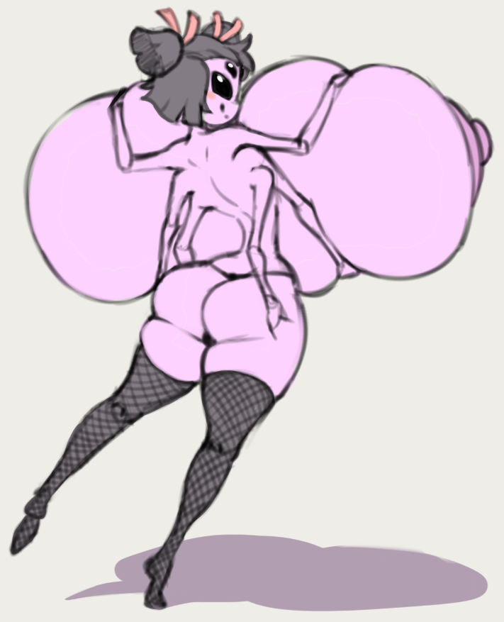 2019, 6 arms, angstrom, arachnid, arthropod, ass, big breasts, biped, black hair, blush, breasts, digital media (artwork), female, fishnet, grey background, hair, huge breasts, hyper, hyper breasts, muffet, multi arm, multi limb, nipples, non-mammal breasts, simple background, solo, spider, top heavy, undertale, video games, wide hips