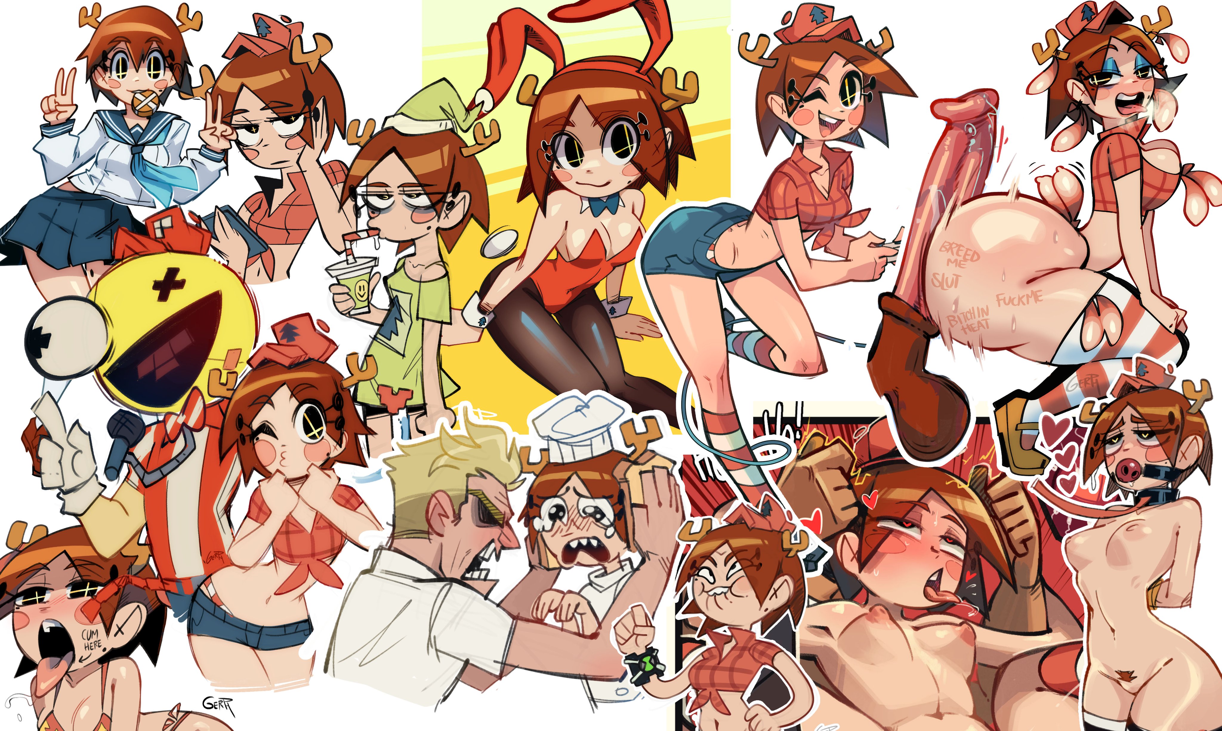 angry, animal penis, ass, ben 10, blonde, blonde hair, blonde-haired male, breasts, bunny ears, bunnysuit, buttjob, crossover, denim, denim clothing, denim shorts, erection, female, female fox, gagged, gerph, gordon ramsay, hair, hat, horsecock, leash, light-skinned female, lips, mask, medium breasts, meme, nipples, nude, omnitrix, one eye closed, open clothes, open mouth, original, original character, penis, pleasure face, pubes, pussy, sad, school uniform, schoolgirl, shirt, skarp world, small breasts, tears, vixen (skarp world)