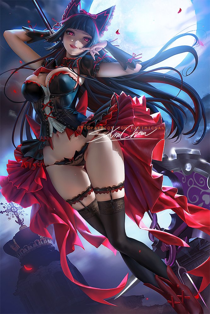 1girls, breasts, cleavage, female, female only, gate - jieitai ka no chi nite kaku tatakaeri, looking at viewer, rory mercury, sakimichan, solo, thighhighs