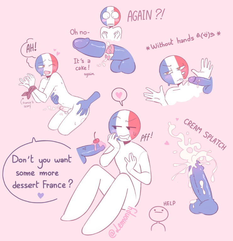 countryhumans cream cum cum_in_ass cum_in_mouth femboy food food_play france france_(countryhumans) gay lem0npy lemonpy male porn twink