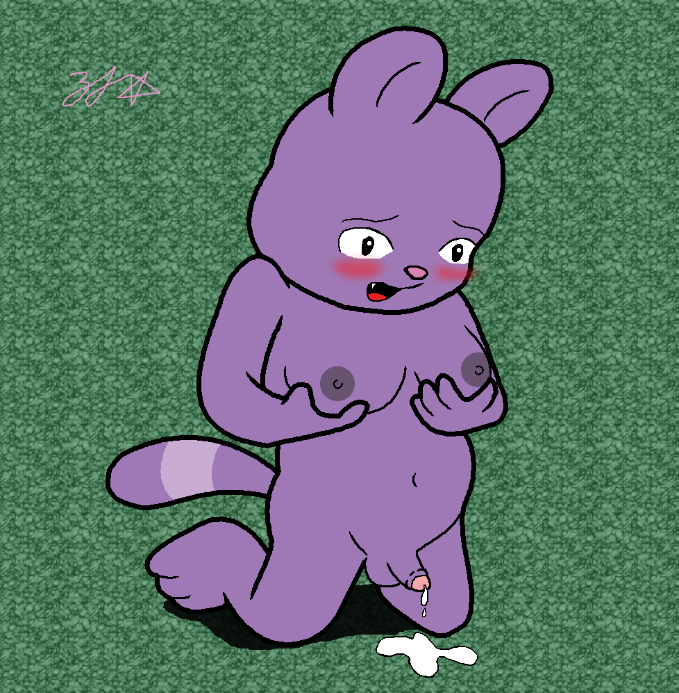 anthro bear cartoon_network cat chowder chowder_(character) chowder_(series) cum furry hybrid male male_only moobs nipples solo tagme